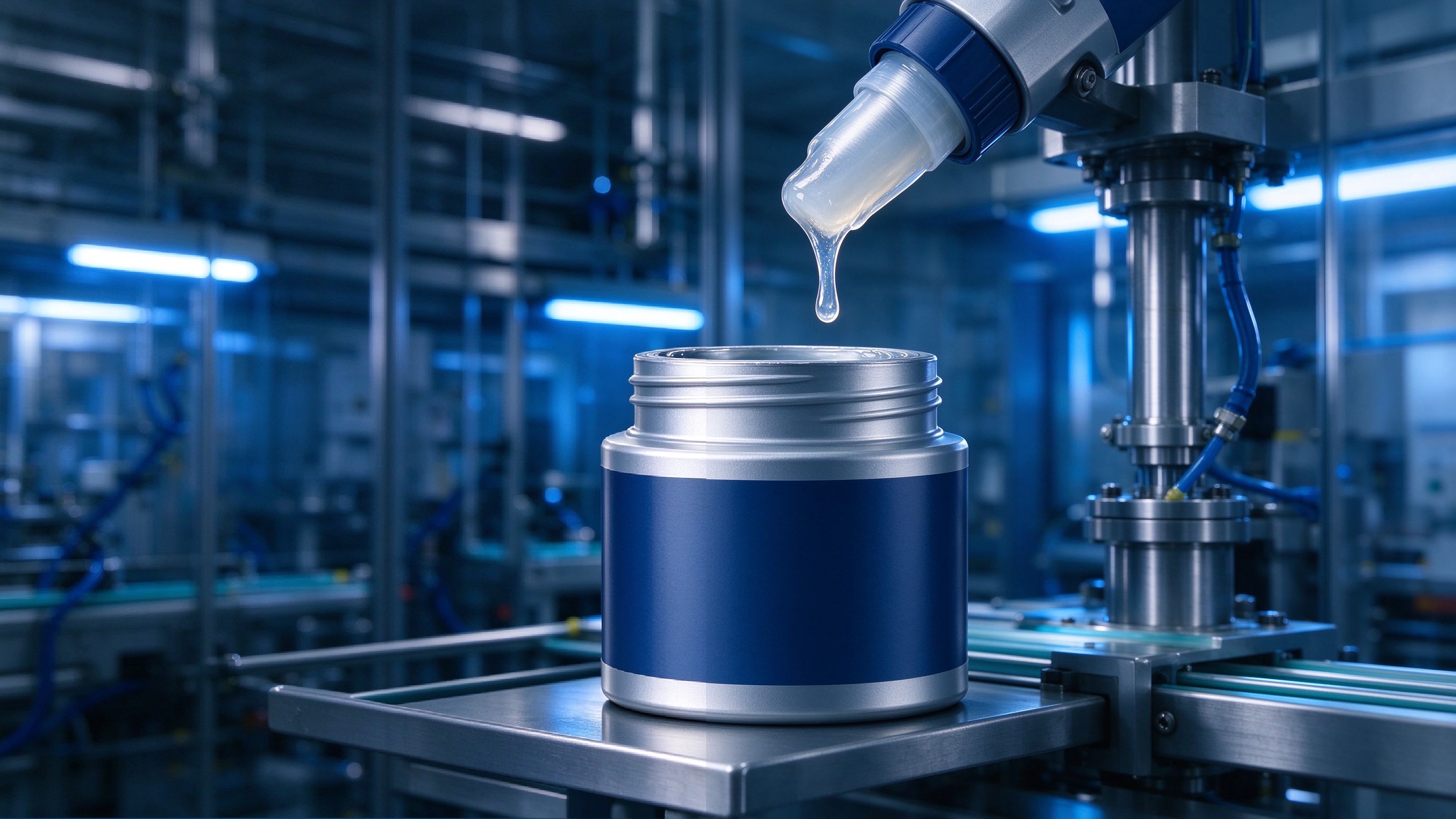 Industrial adhesive production scene
